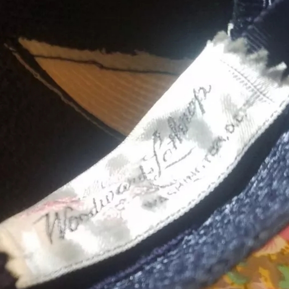 Vtg Blue and White Striped Straw Hat - Woodward & Lothrop Washington D.C. Sz 6 - Picture 11 of 13